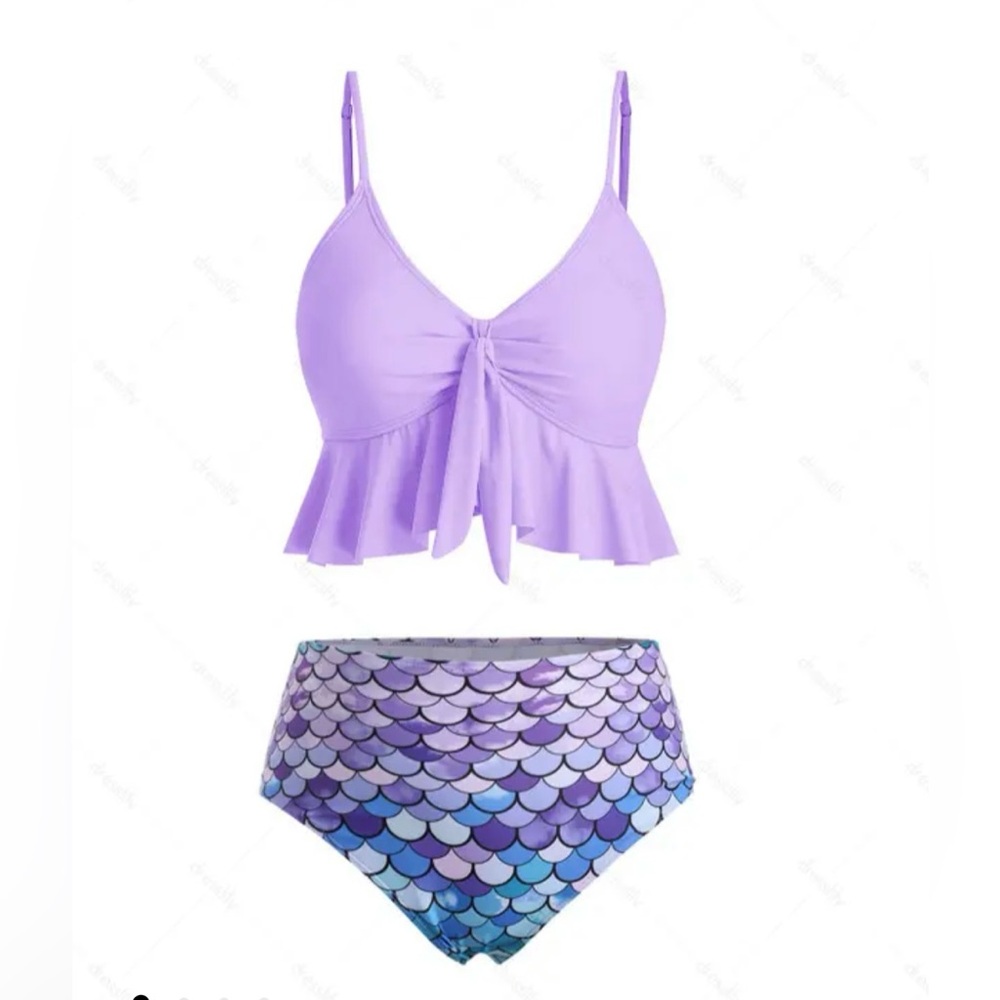 Rosegal mermaid pattern two piece bathing suit